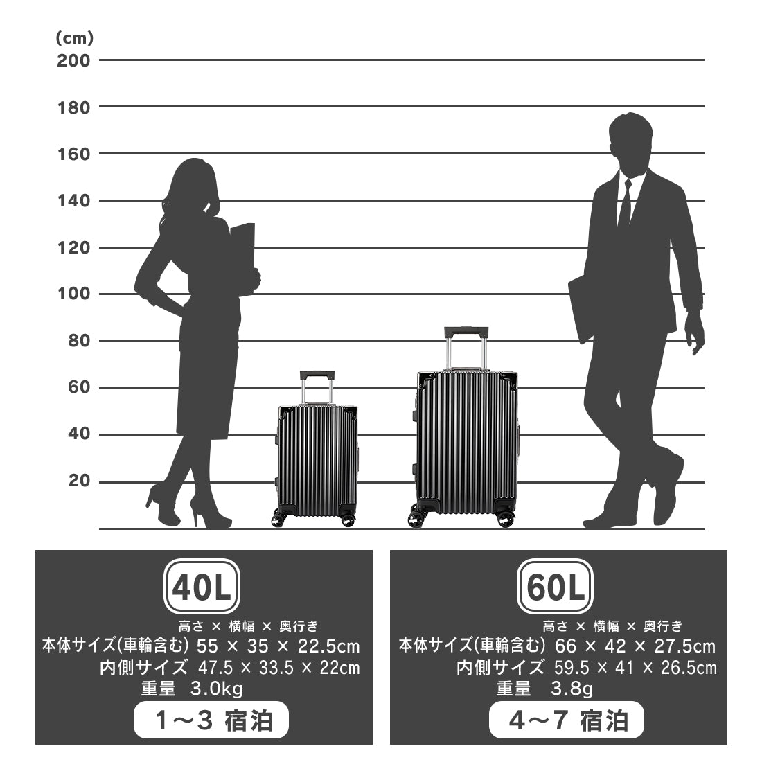 【C.jutro 日本企業企画】スーツケース 10色 TSAロックタイプ Mサイズ