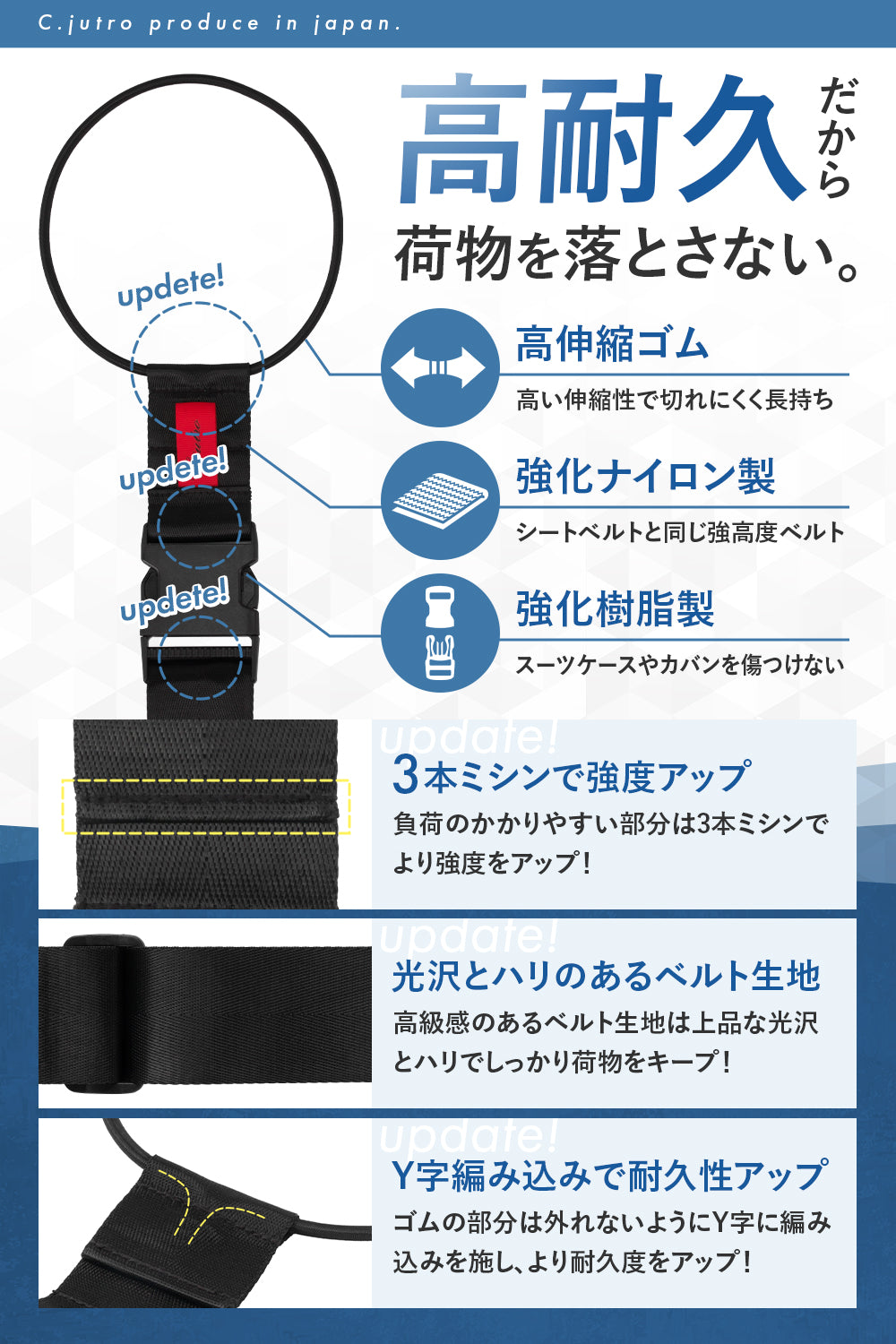 【整理収納アドバイザー監修】 荷物固定ベルト 旅行便利グッズ キャリーケース バンド ベルト 旅行用品 バッグとめるベルト 荷物 固定ベルト