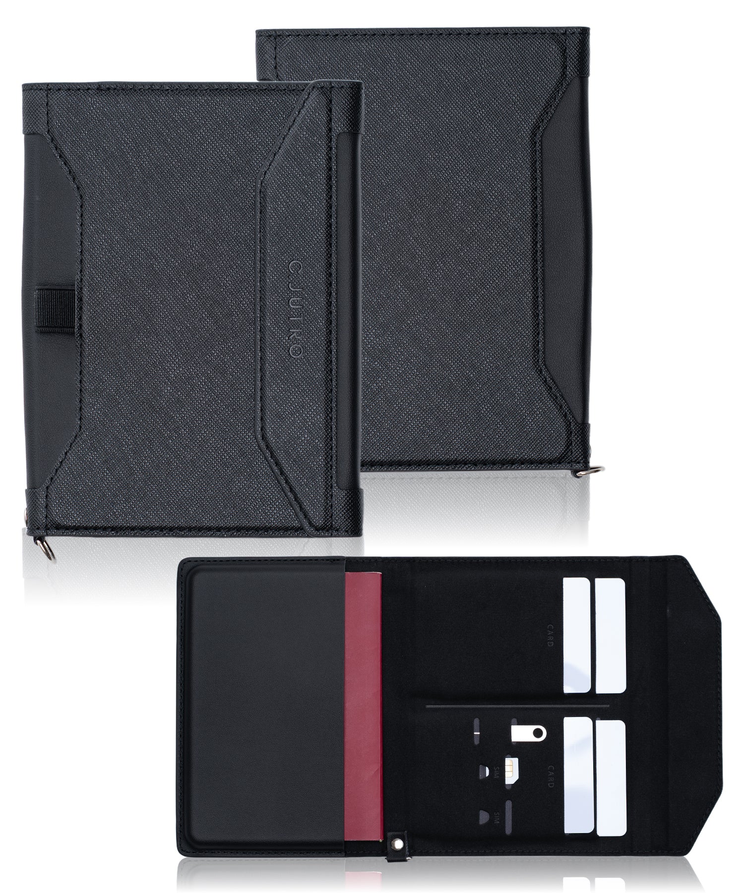 【薄型×大容量】 パスポートケース パスポートカバー トラベルポーチ 旅行用品 ヴィーガンレザー 撥水 耐久性 カード収納 SIMポケット付き ペンホルダー搭載 軽量 コンパクト 男女兼用 ギフト用化粧箱