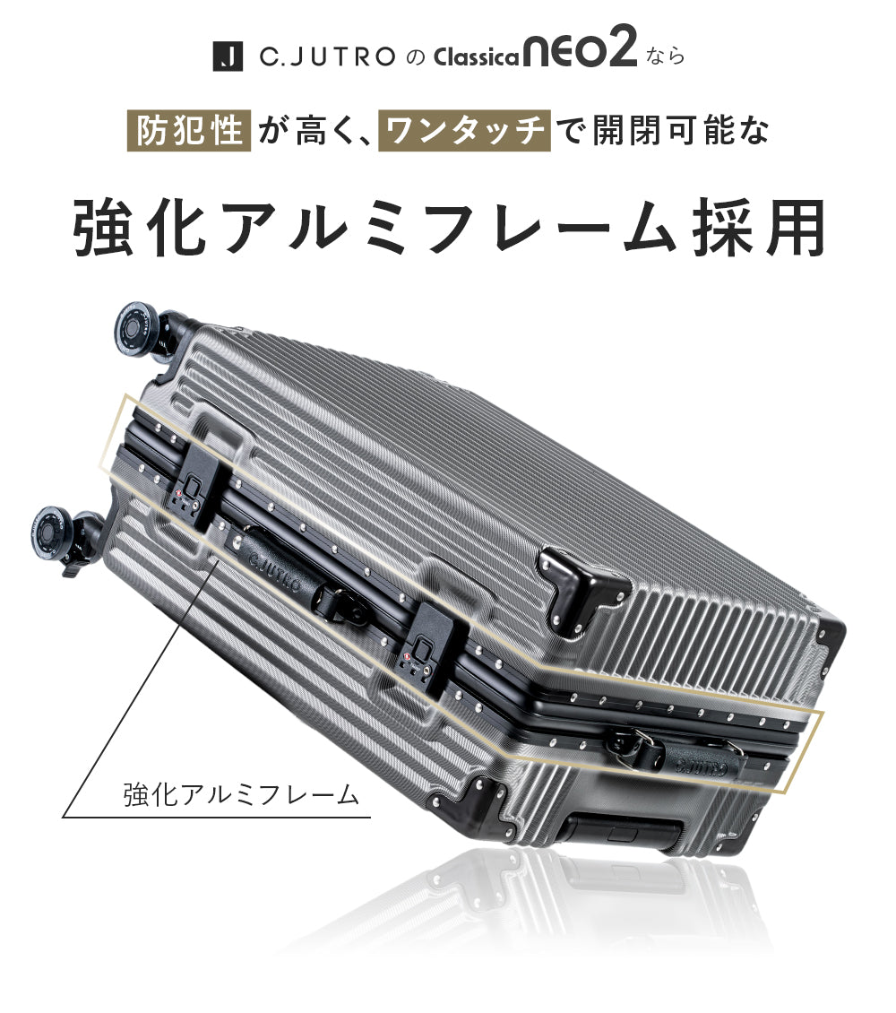 【記録級スーツケース、遂に進化】Classica NEO2 スーツケース キャリーケース 機内持ち込み キャリーバッグ ロック付きキャスター 着脱可能キャスター