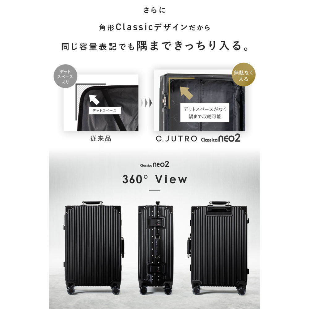 【記録級スーツケース、遂に進化】Classica NEO2 スーツケース キャリーケース 機内持ち込み キャリーバッグ ロック付きキャスター 着脱可能キャスター