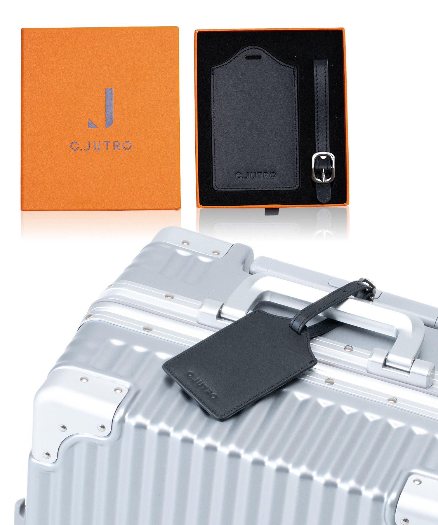 【本革×プライバシーカバー付き】 ネームタグ 荷物タグ ネームプレート ラゲージタグ スーツケース キャリーバッグ 旅行用品 ビジネスバッグ 目印 外れにくい シンプルデザイン プレゼント ギフト用化粧箱入り