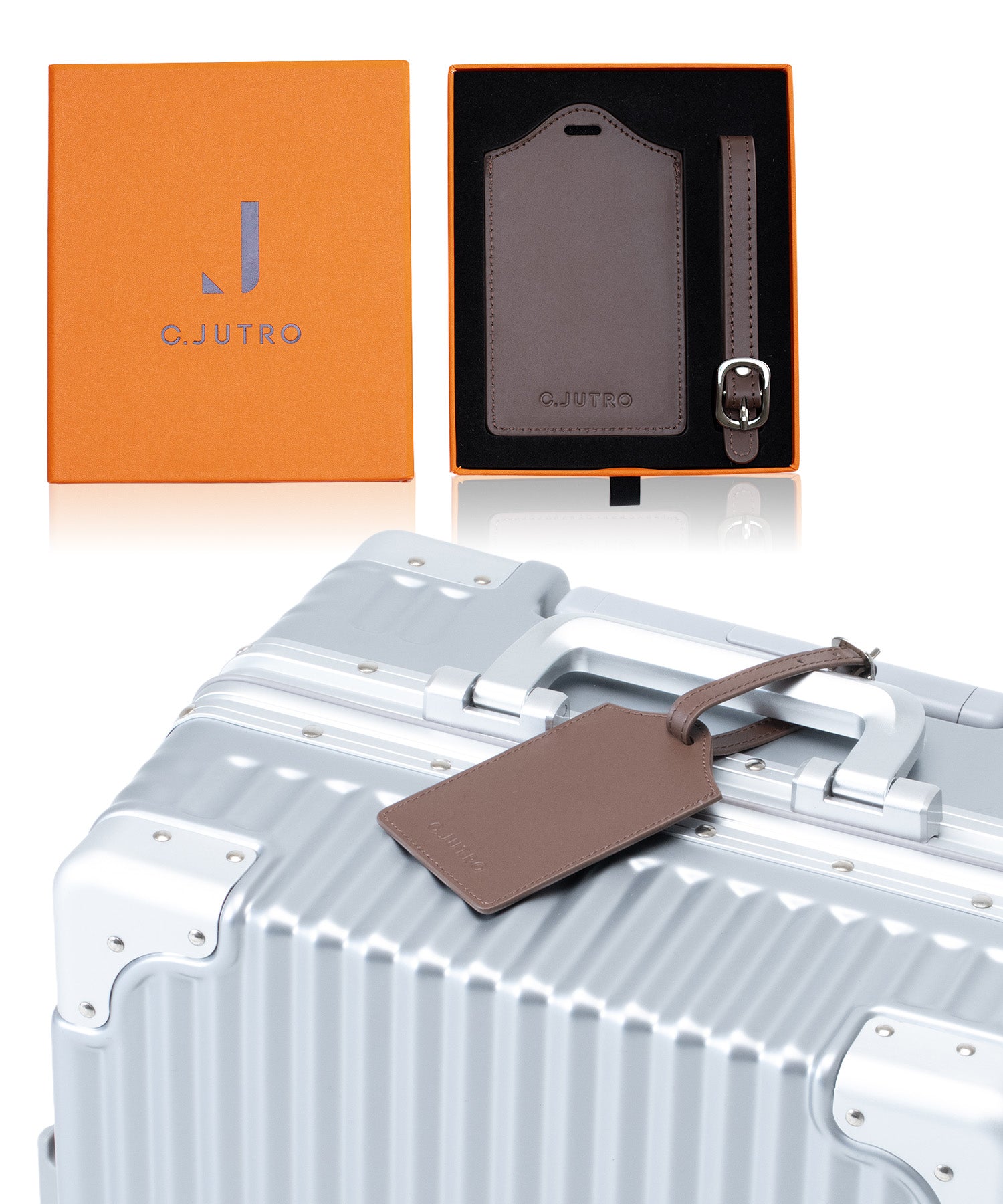 【本革×プライバシーカバー付き】 ネームタグ 荷物タグ ネームプレート ラゲージタグ スーツケース キャリーバッグ 旅行用品 ビジネスバッグ 目印 外れにくい シンプルデザイン プレゼント ギフト用化粧箱入り