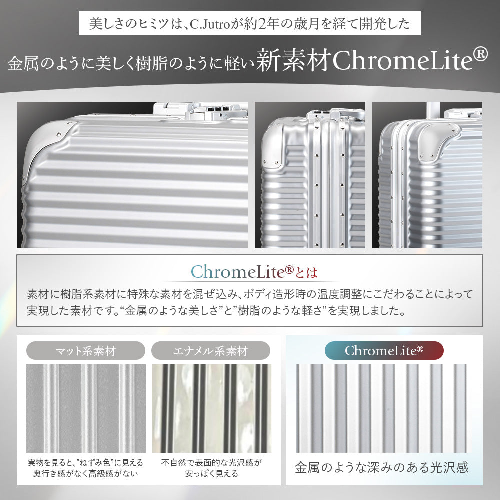 【miniサイズ】【新技術ダブル搭載_ChromeLite×UltraCush】2025年新型モデルChromeLite mini  スーツケース キャリーケース 機内持ち込み キャリーバッグ