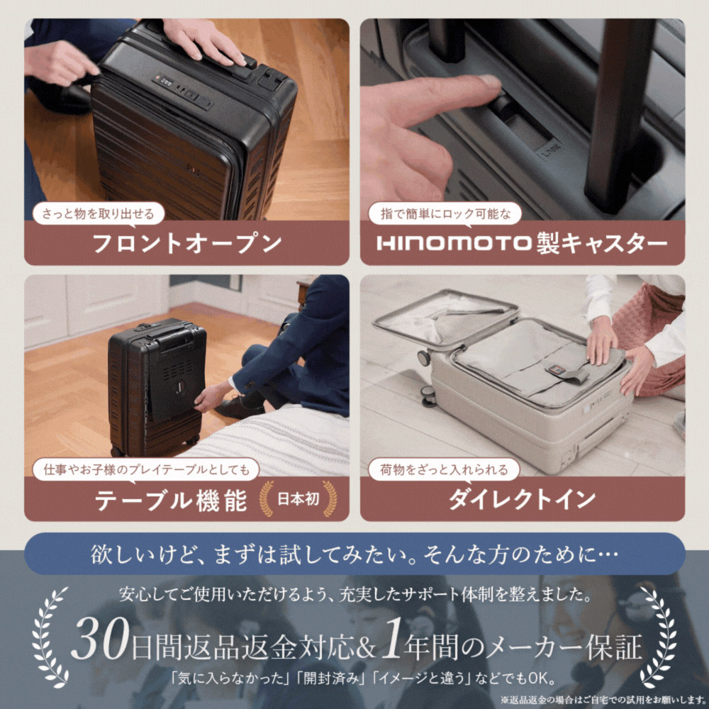 【机になるスーツケース】STAGE スーツケース キャリーケース 機内持ち込み キャリーバッグ フロントオープン テーブル式 拡張 盗難防止 38L